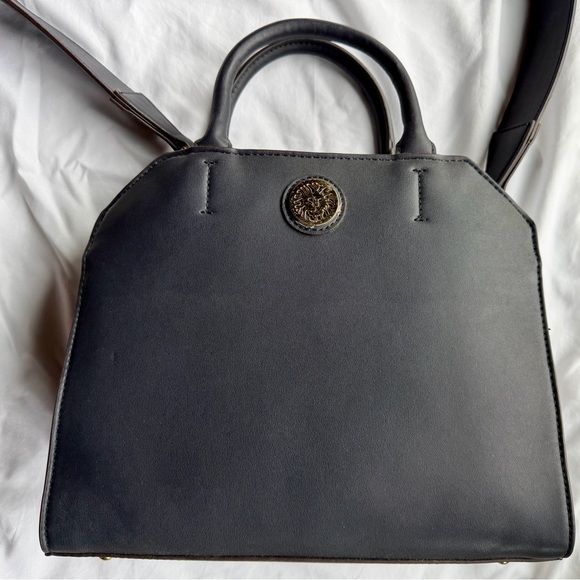 Anne Klein Handbags - Anne Klein Elegant Dark Navy Satchel with Gold Accent